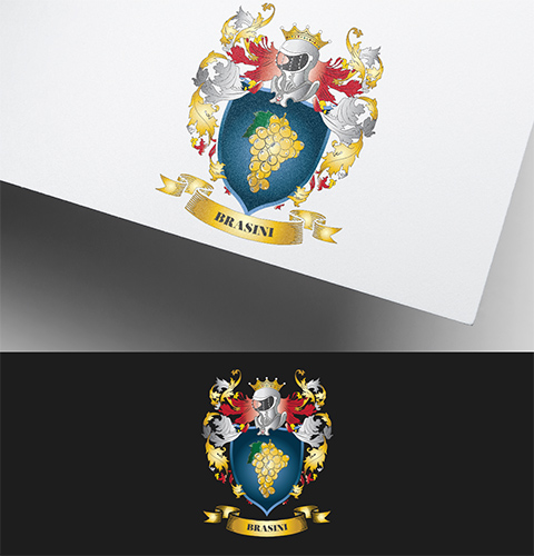 Agenzia grafica: realizzazione logo stemma araldico casata nobiliare per vino brunello montalcino